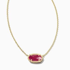 Kendra Scott Elisa Gold and Maroon Pendant Necklace